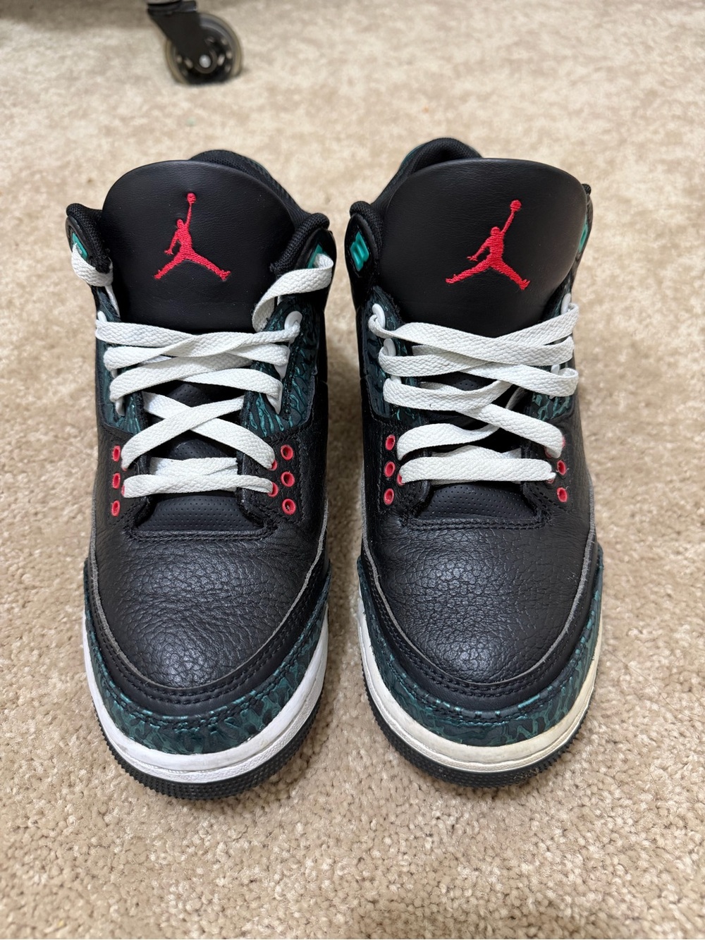 Jordan Black with Teal and Pink Accents Retro Sneakers